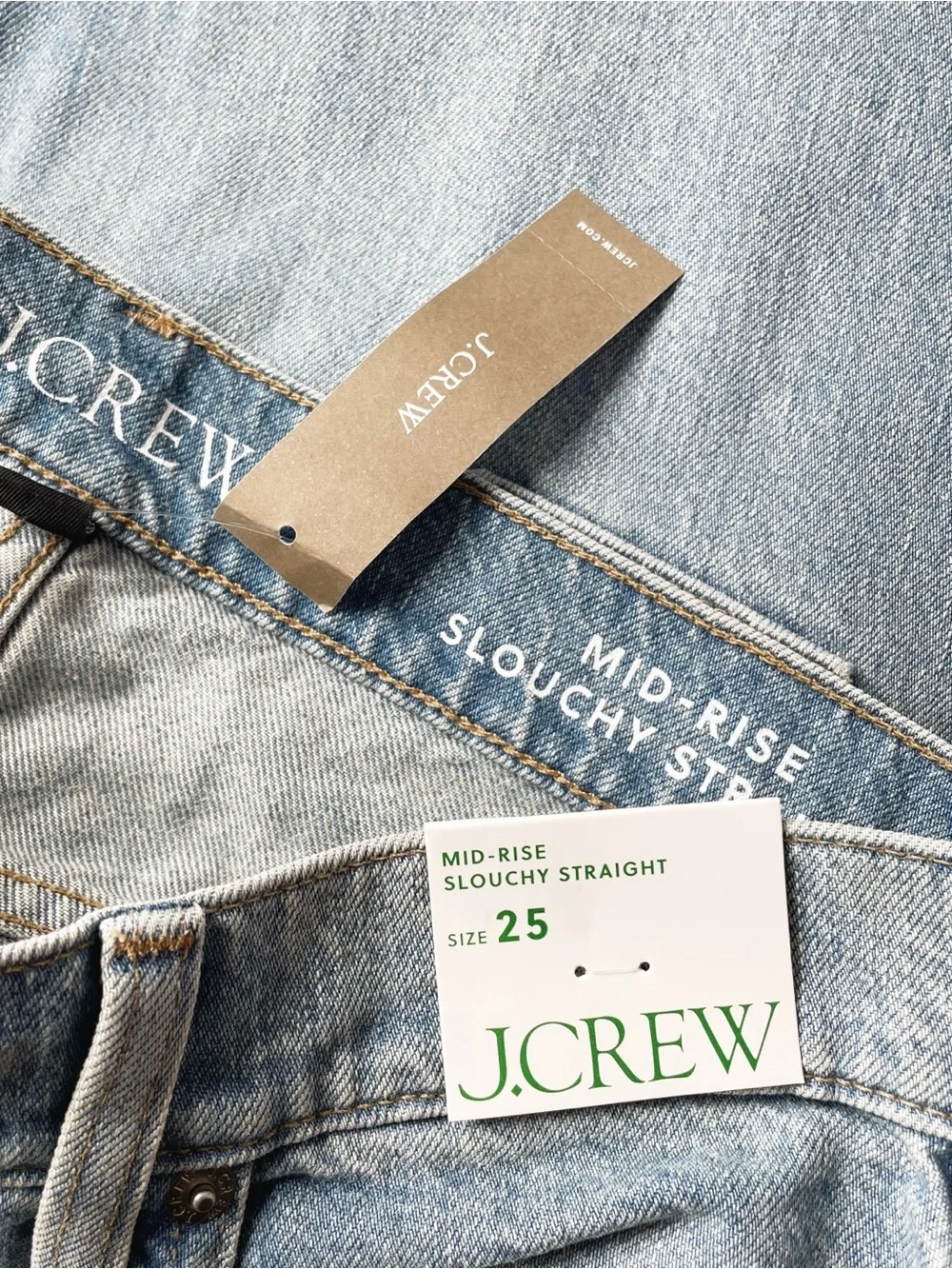 J. Crew Slouchy-straight Jeans with Paint Splatter in Ice Blue Wash Size 25